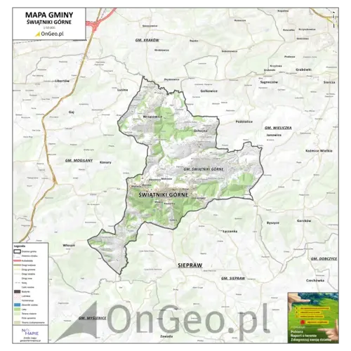 Mapa gminy Świątniki Górne